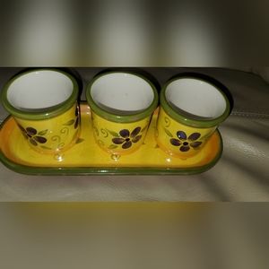 PartyLite Votive Candle Holders with Tray [4 pieces]